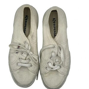 Superga Cream Colored Canvas Sneakers Tennis Shoes Womens size 7.5